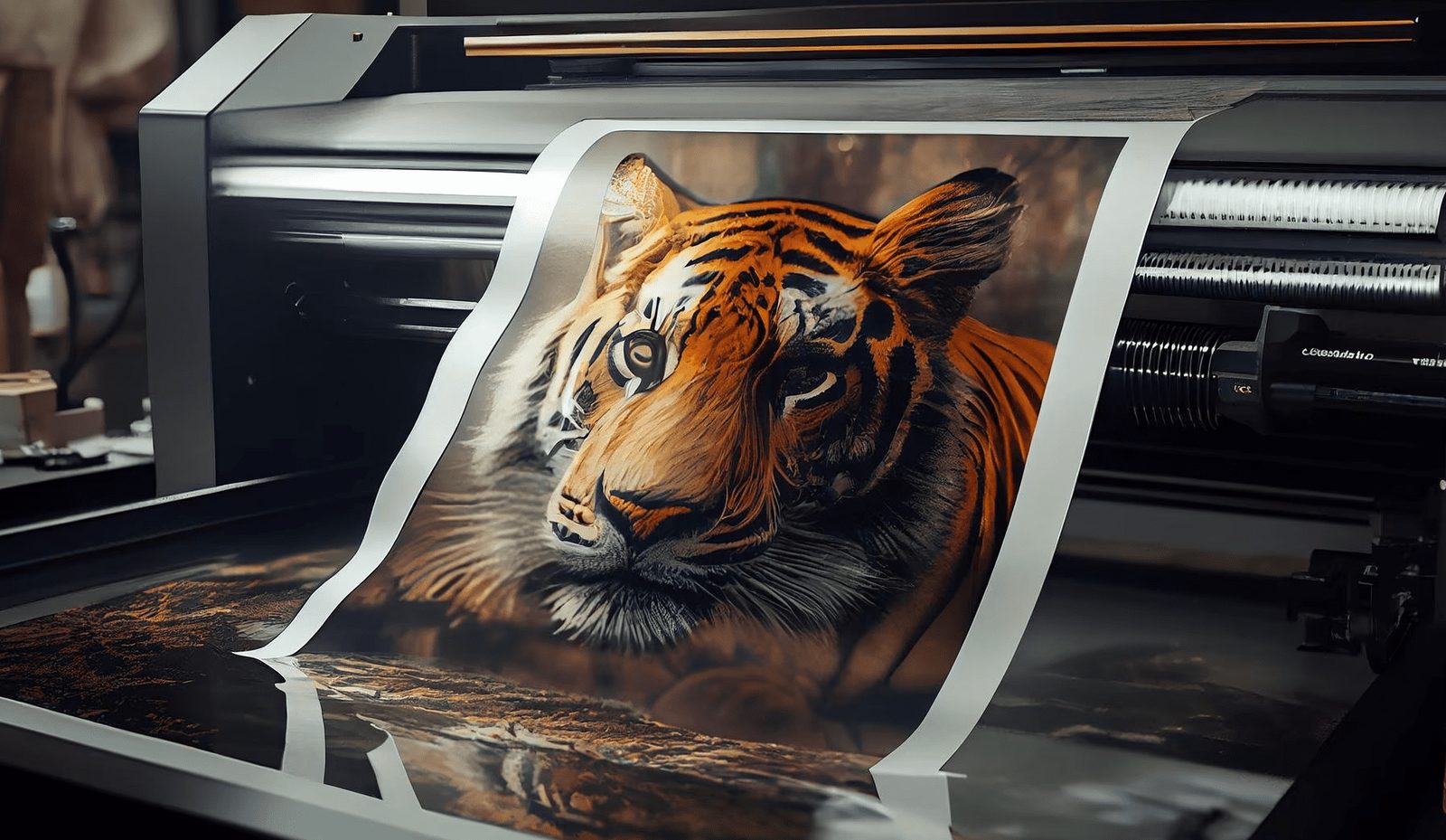 Poster coming off the wide-format printer