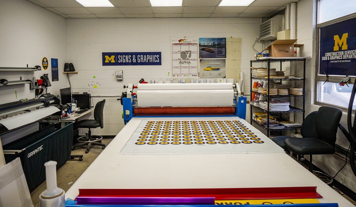Sign and graphics production floor