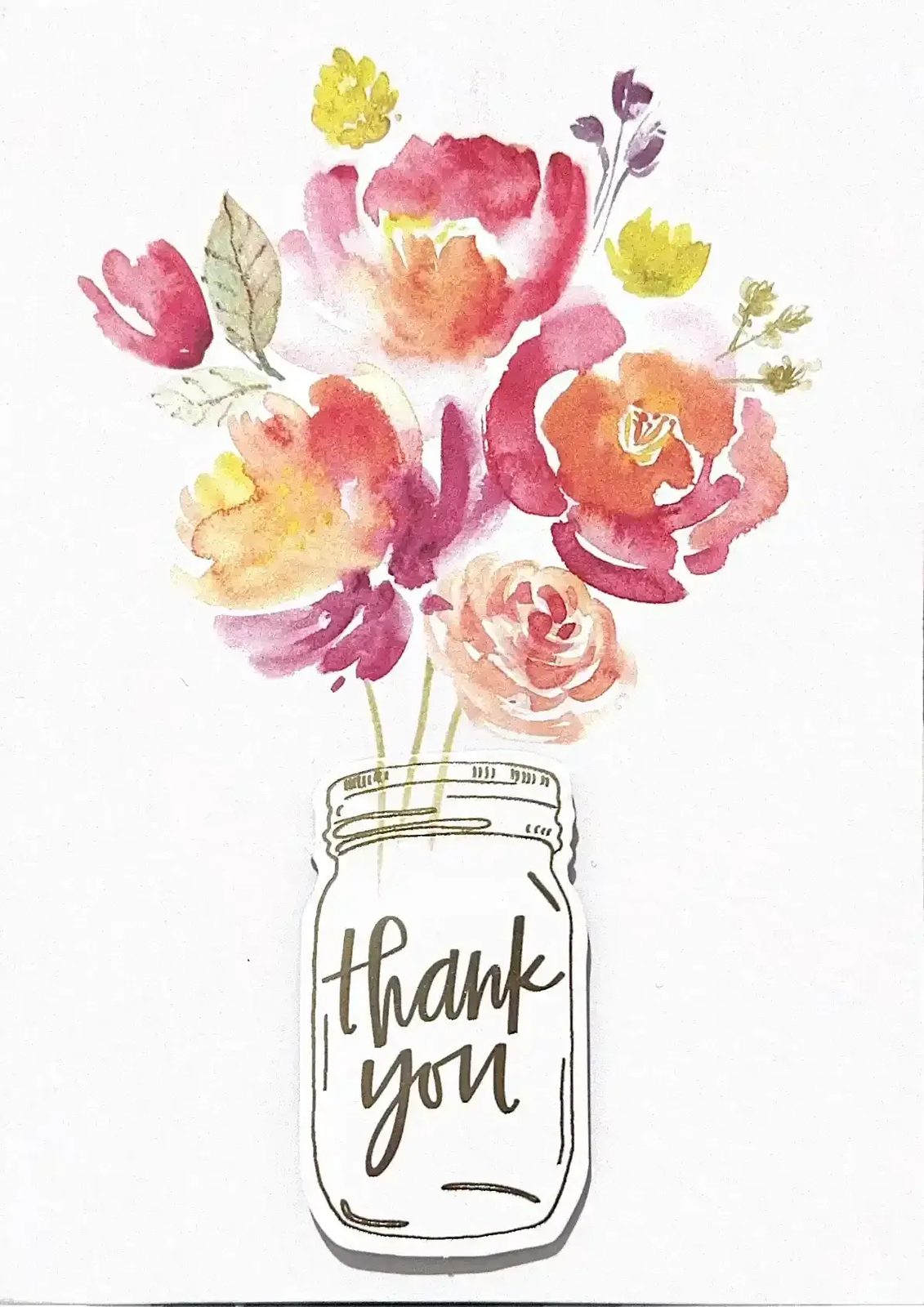 Thank-you card, floral · print example